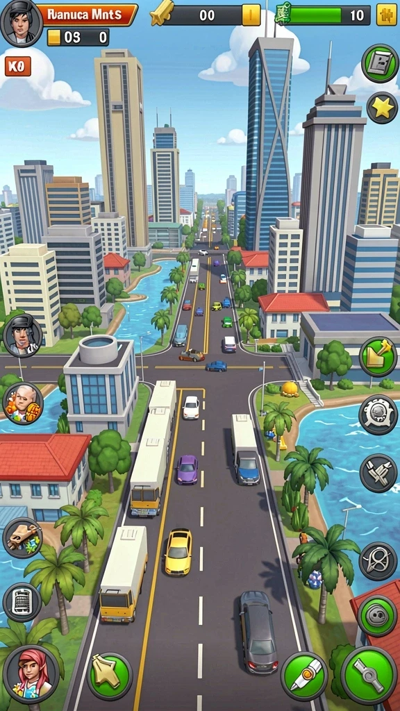 rpwin1 - Lingkungan game yang kaya akan detail dan warna.