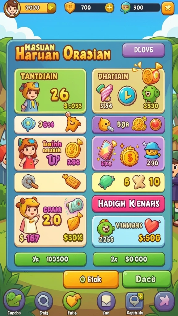 see789 - Layar utama yang menampilkan karakter dan level permainan.